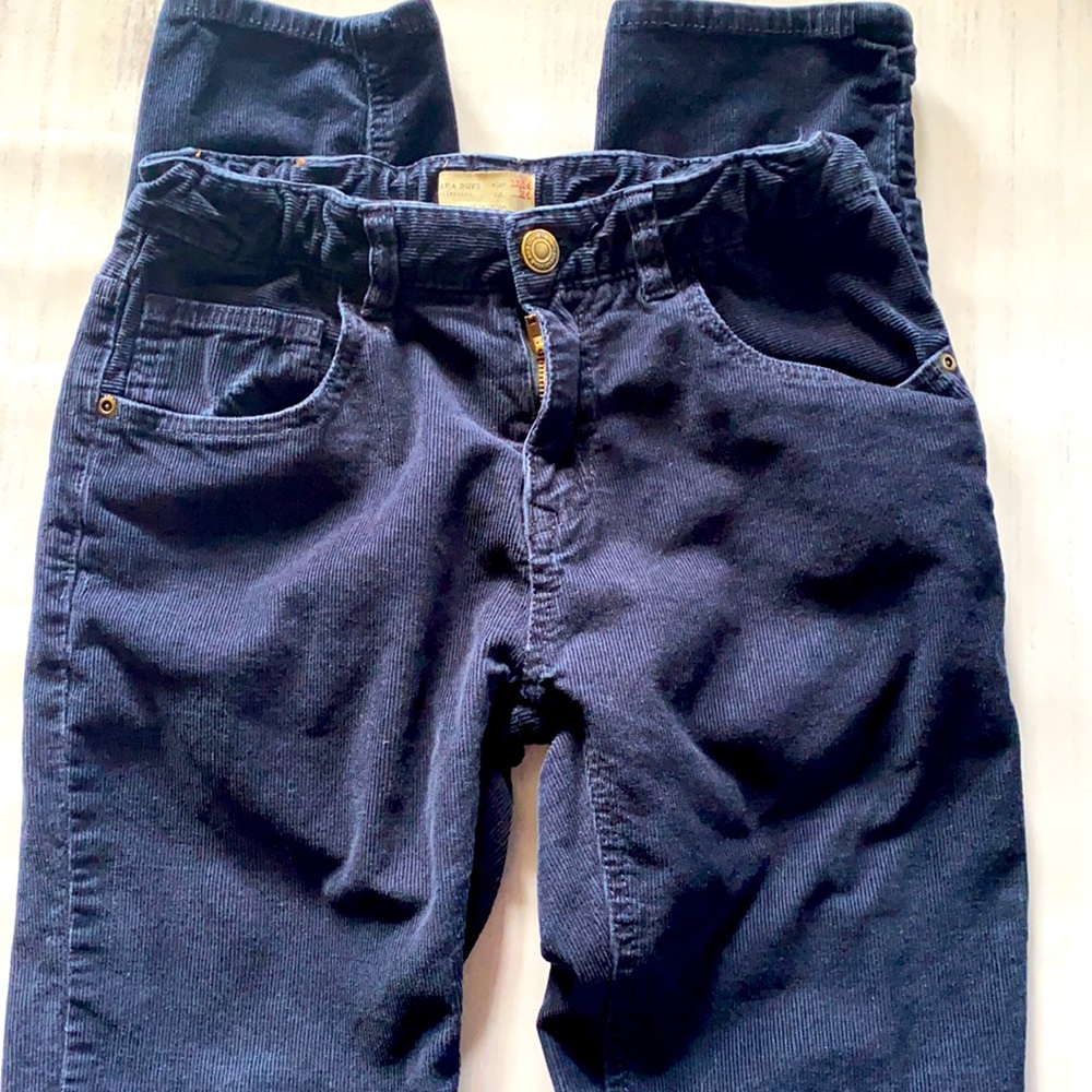 Zara Boys Navy Cord Slim Cut Pants Size 13/14